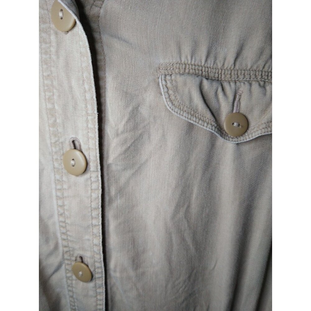 Banana Republic Safari Womens M Shirt Jacket Long Sleeve Button Front Tan - Picture 2 of 9
